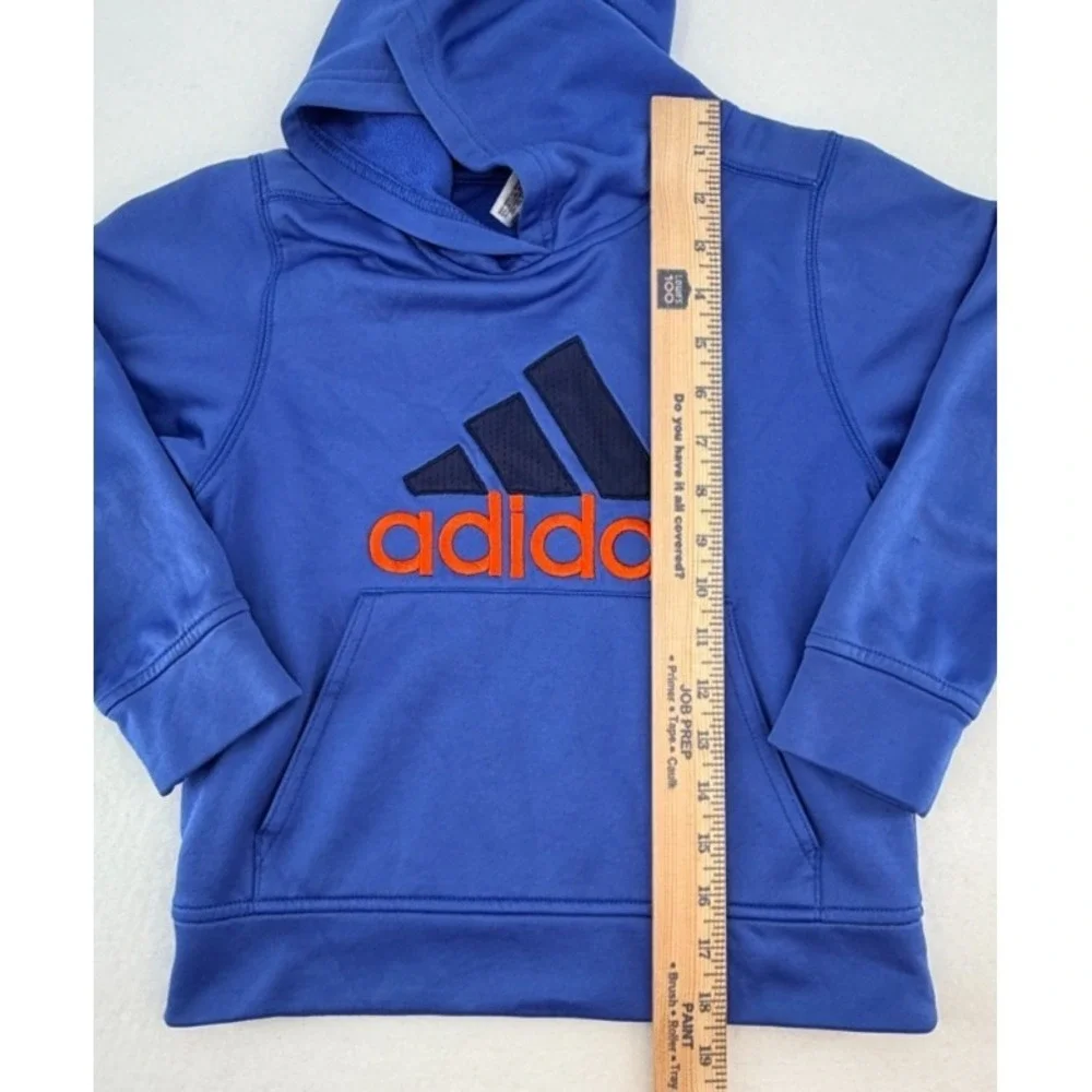 Adidas Youth Hoodie Size 6 Blue Pullover‎ Big Logo Sweatshirt